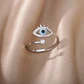 Anillo De Ojo Turco Mujer Ajustable Acero Inoxidable - Miniatura 4