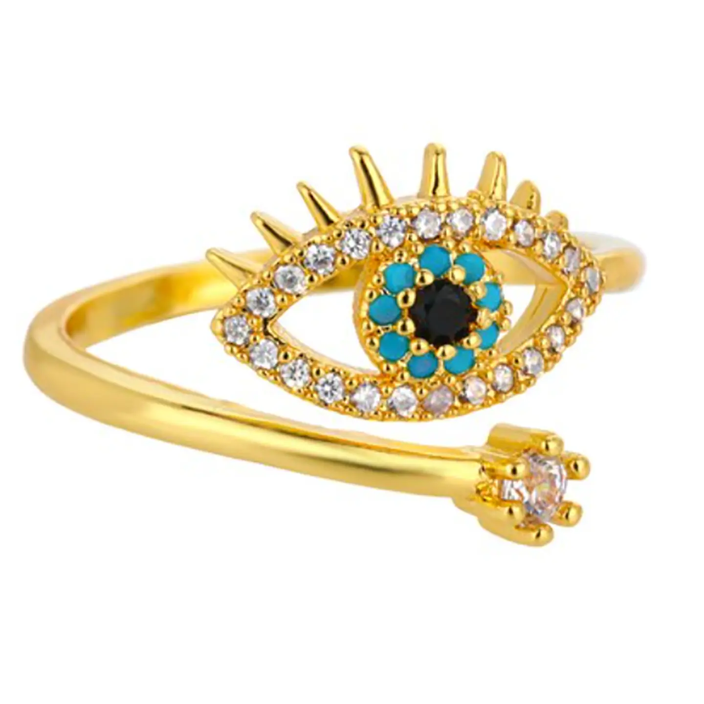 Anillo De Ojo Turco Mujer Ajustable Acero Inoxidable 1