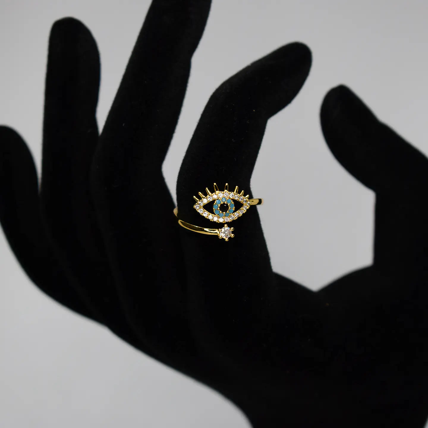 Anillo De Ojo Turco Mujer Ajustable Acero Inoxidable 6