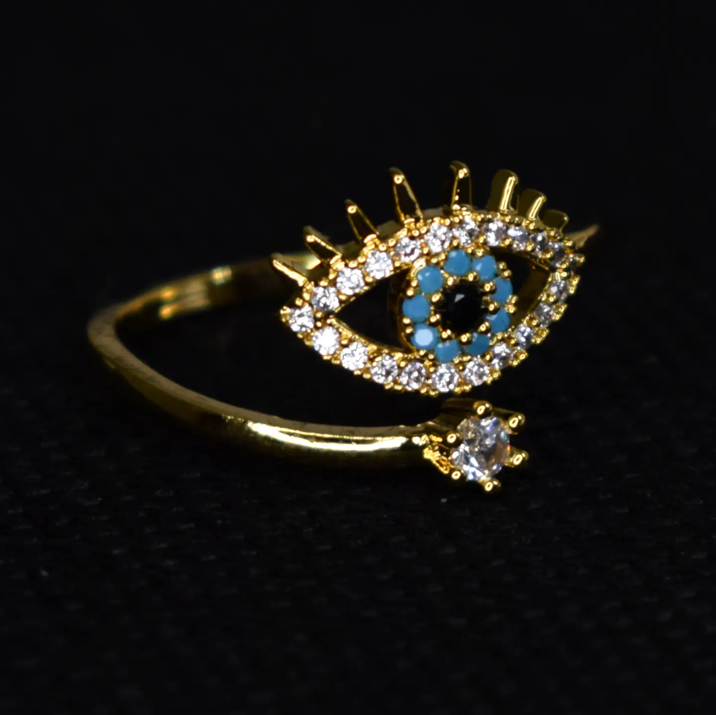 Anillo De Ojo Turco Mujer Ajustable Acero Inoxidable 9