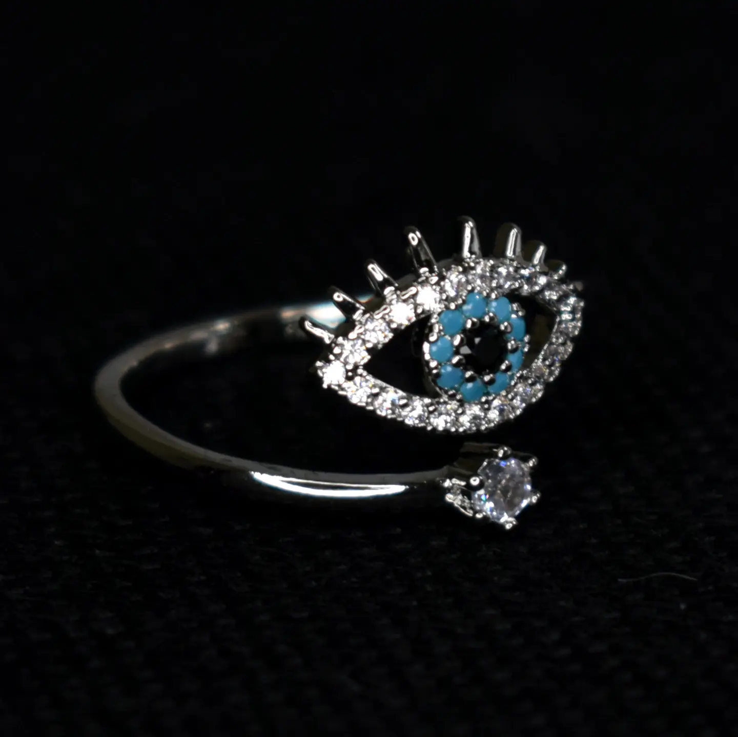 Anillo De Ojo Turco Mujer Ajustable Acero Inoxidable 10