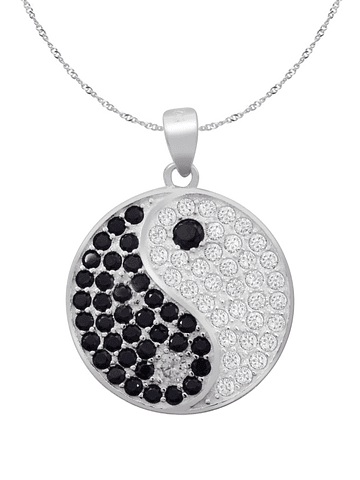 Collar + Colgante Yin Yang Plata Fina Ley 925 Circones