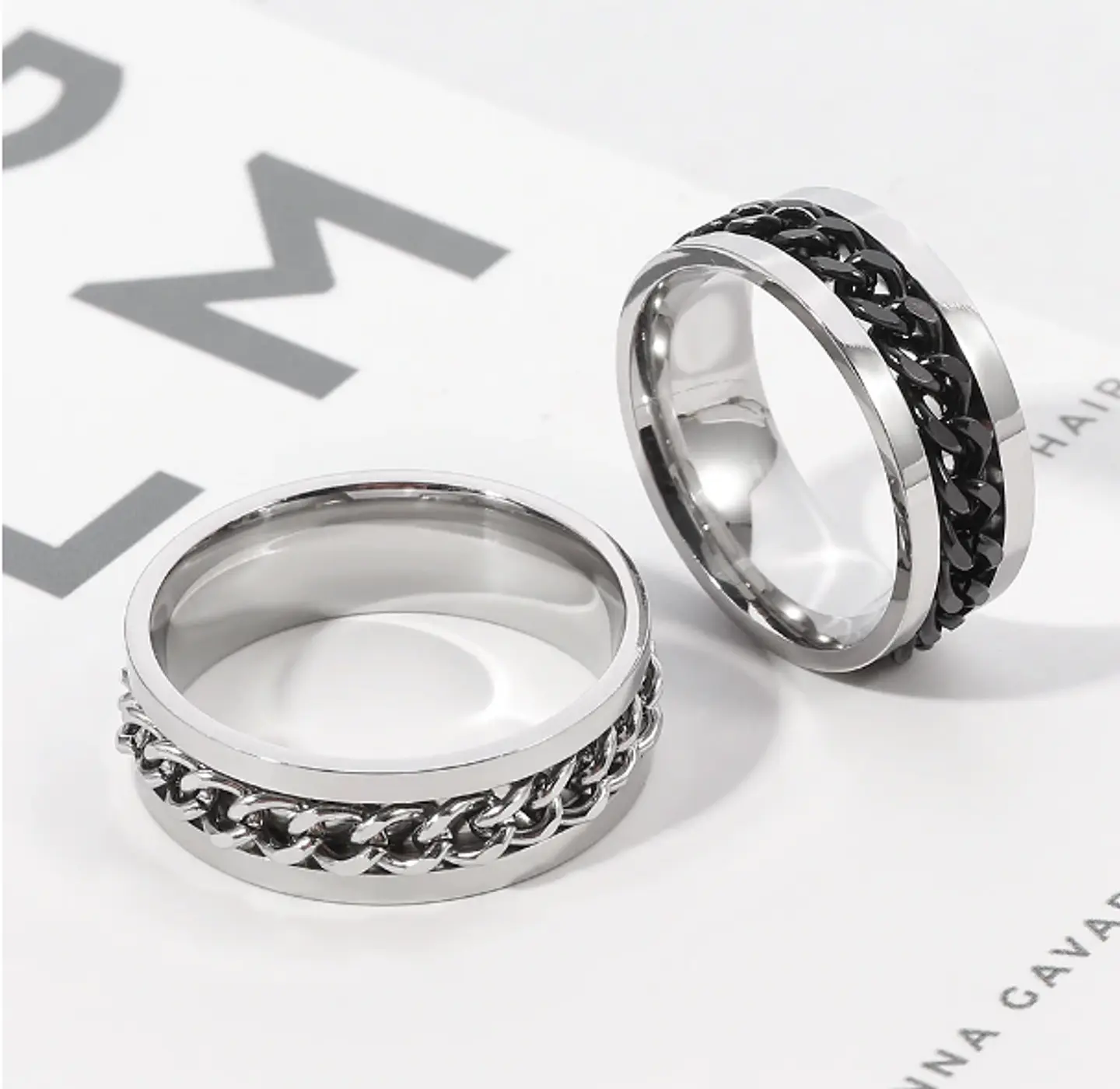 Anillo Cadena Antiestres Acero Inoxidable  6