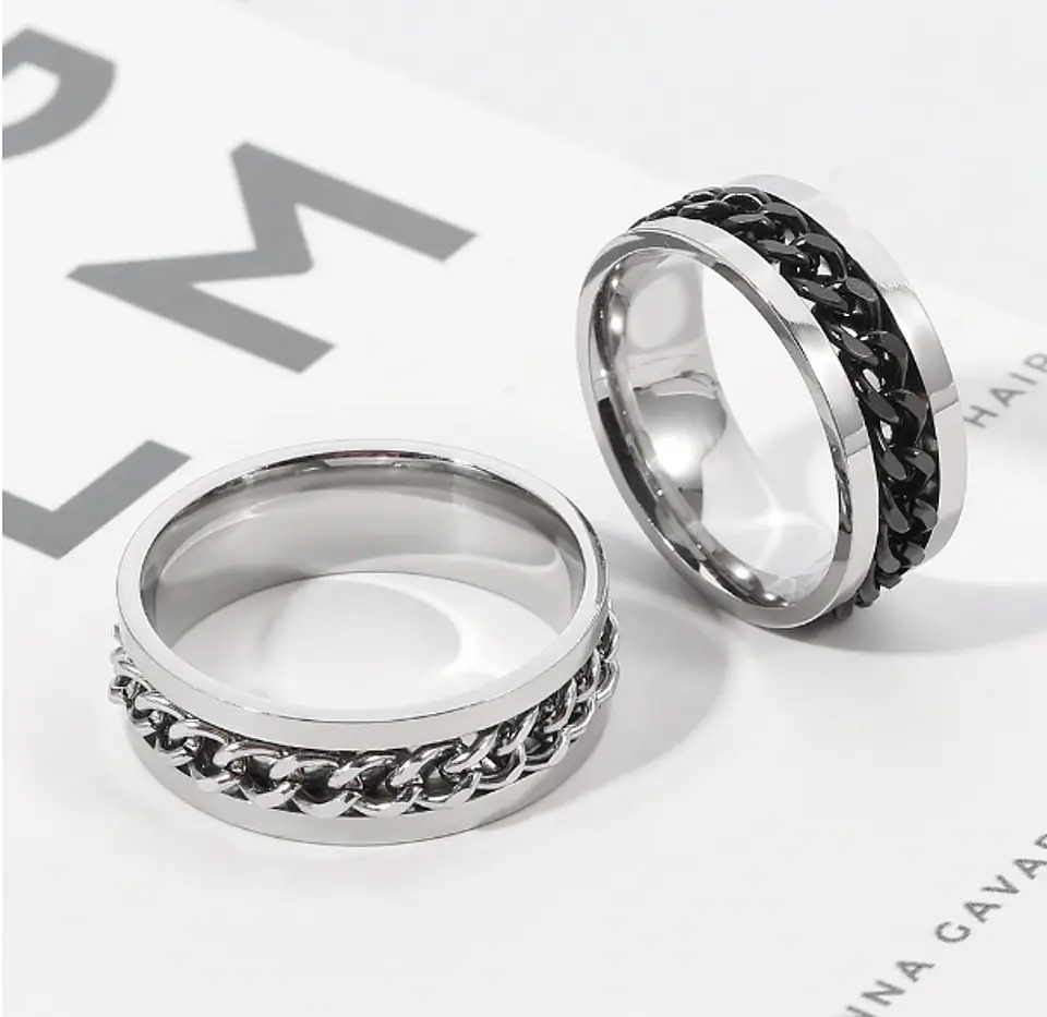 Anillo Cadena Antiestres Acero Inoxidable  6
