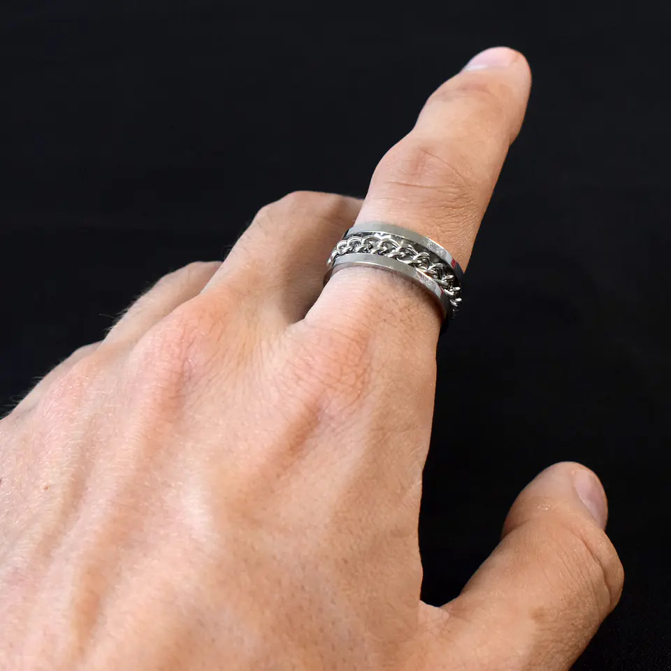 Anillo Cadena Antiestres Acero Inoxidable  7