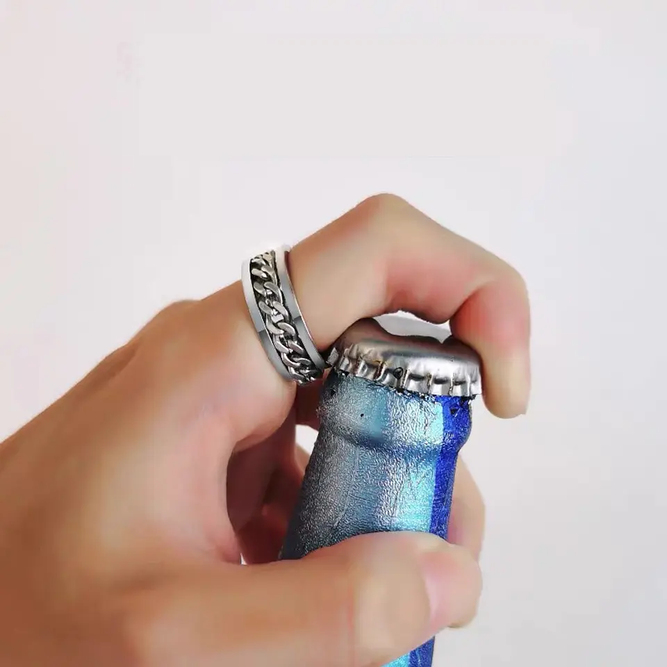 Anillo Cadena Antiestres Acero Inoxidable  10
