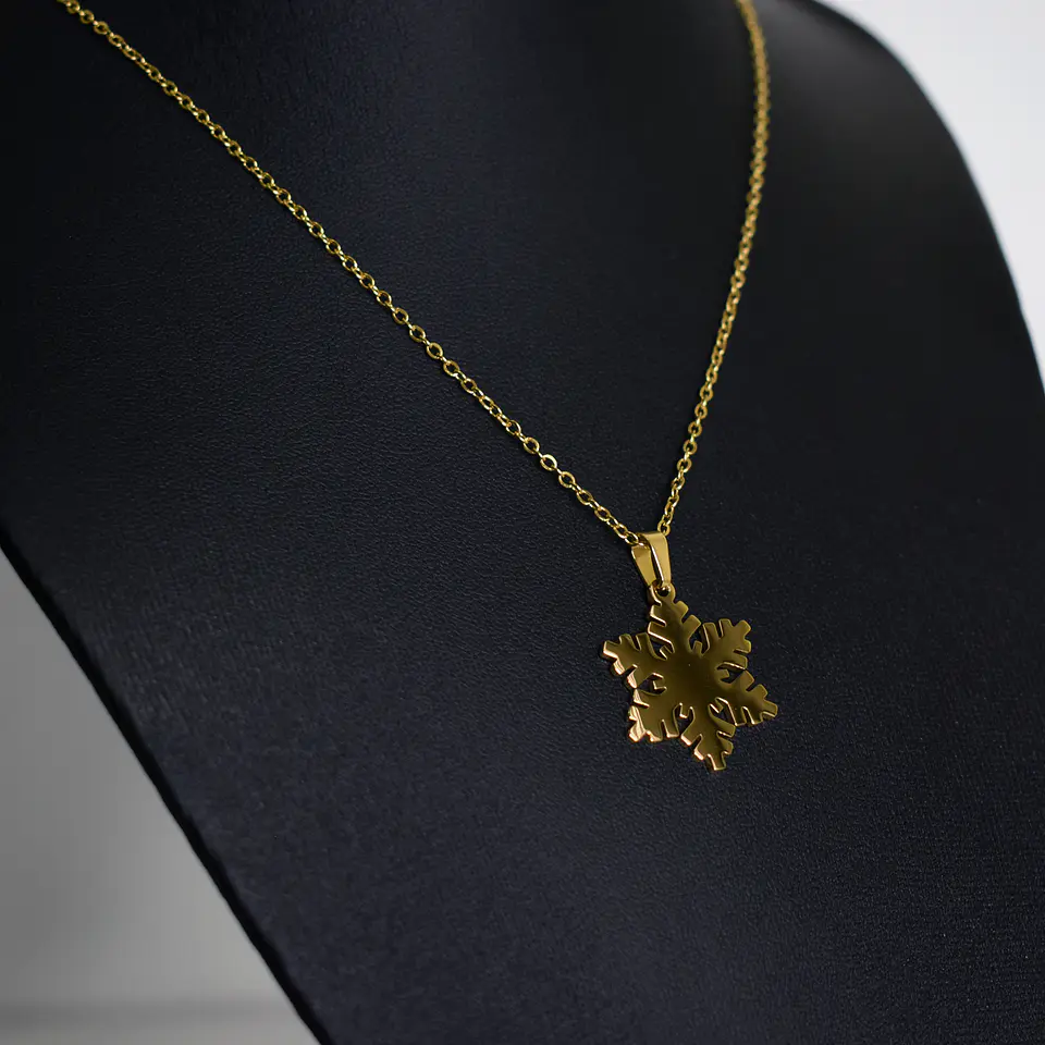 Collar Copo De Nieve Acero Inoxidable Colgante Unisex 6
