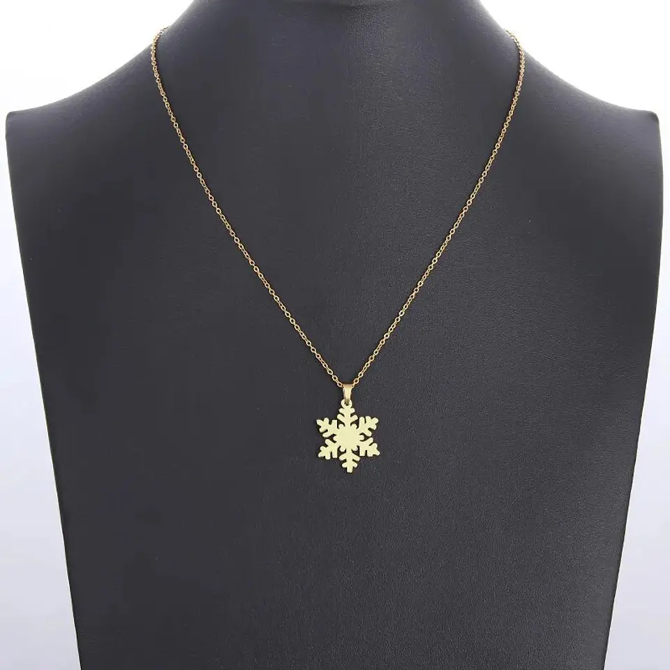 Collar Copo De Nieve Acero Inoxidable Colgante Unisex 8