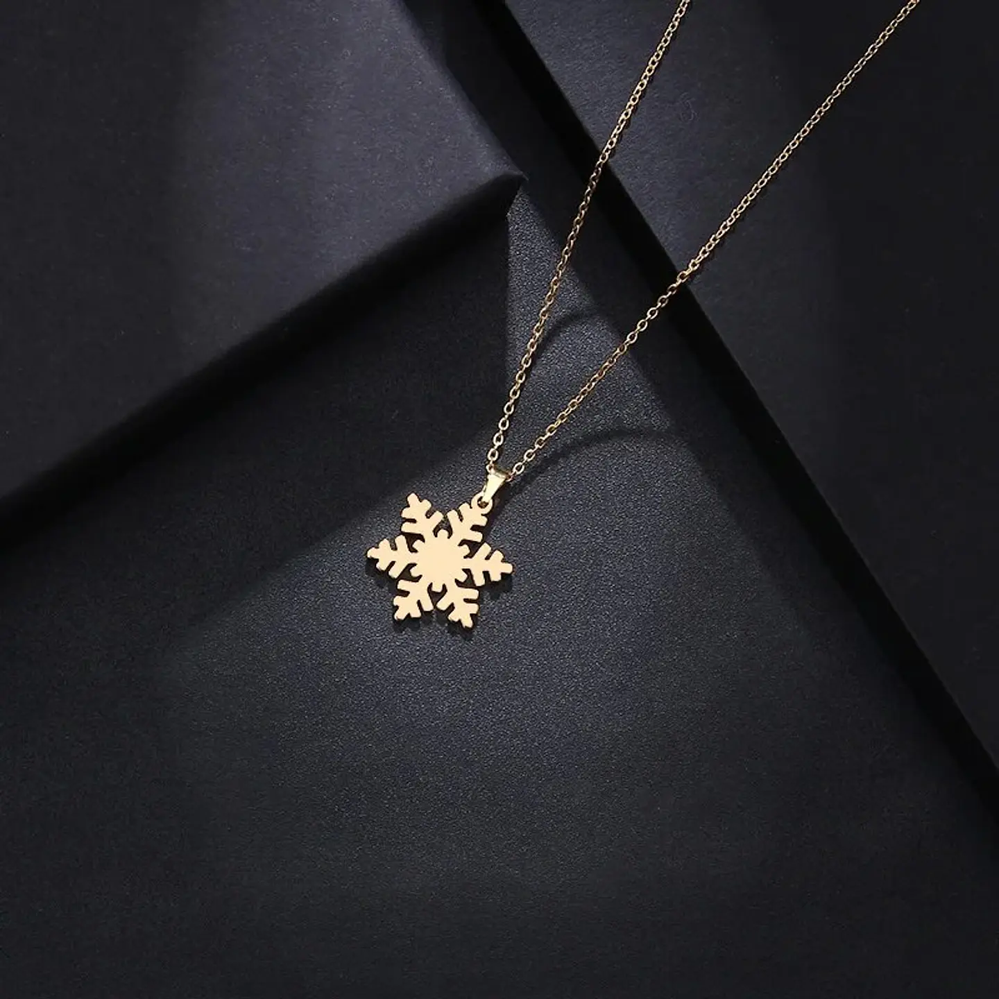Collar Copo De Nieve Acero Inoxidable Colgante Unisex 5
