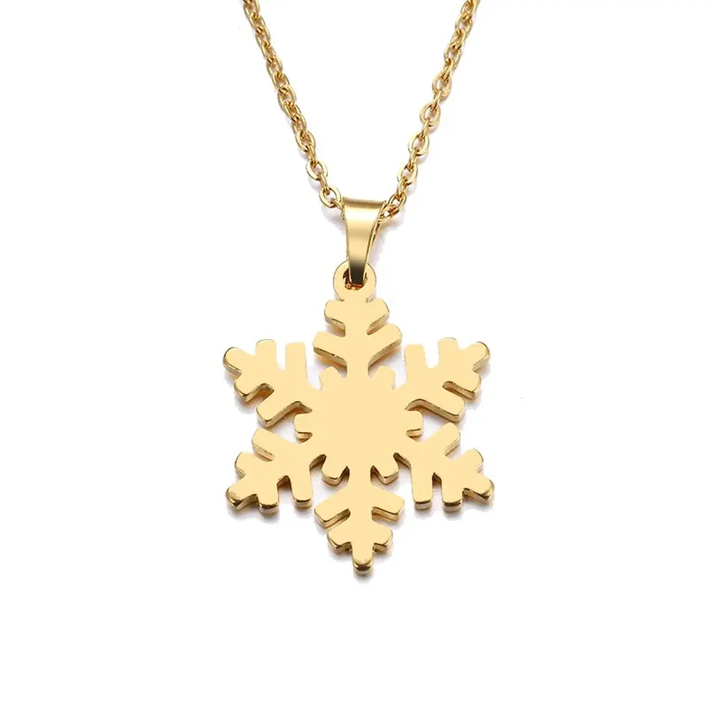 Collar Copo De Nieve Acero Inoxidable Colgante Unisex 2