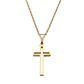 Collar Cruz Hueca Religión Acero Inoxidable Colgante Unisex - Miniatura 1