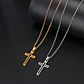 Collar Cruz Hueca Religión Acero Inoxidable Colgante Unisex - Miniatura 3