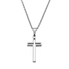 Collar Cruz Hueca Religión Acero Inoxidable Colgante Unisex 2