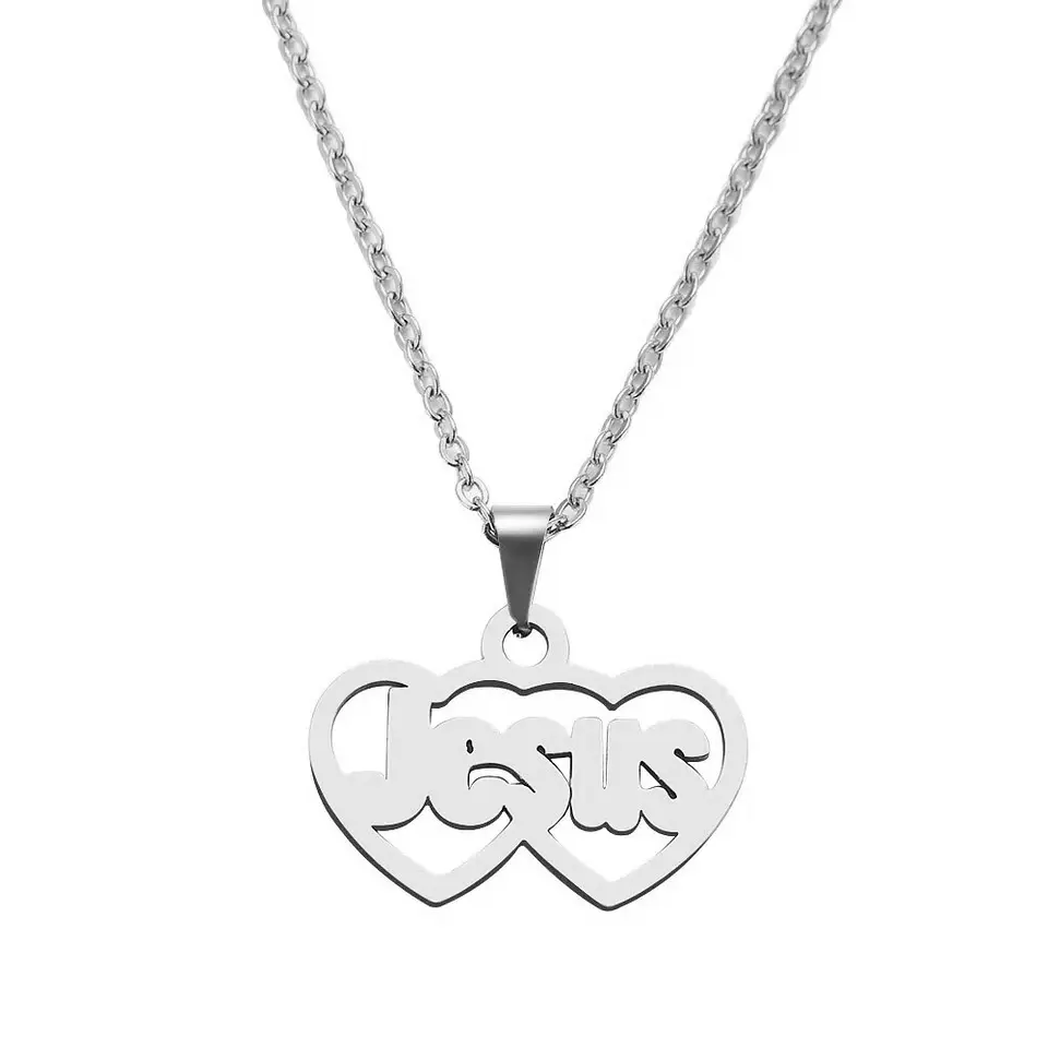 Collar Jesús Religión Acero Inoxidable Colgante Unisex 2
