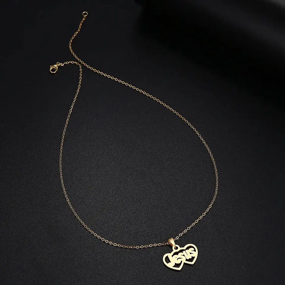 Collar Jesús Religión Acero Inoxidable Colgante Unisex 8