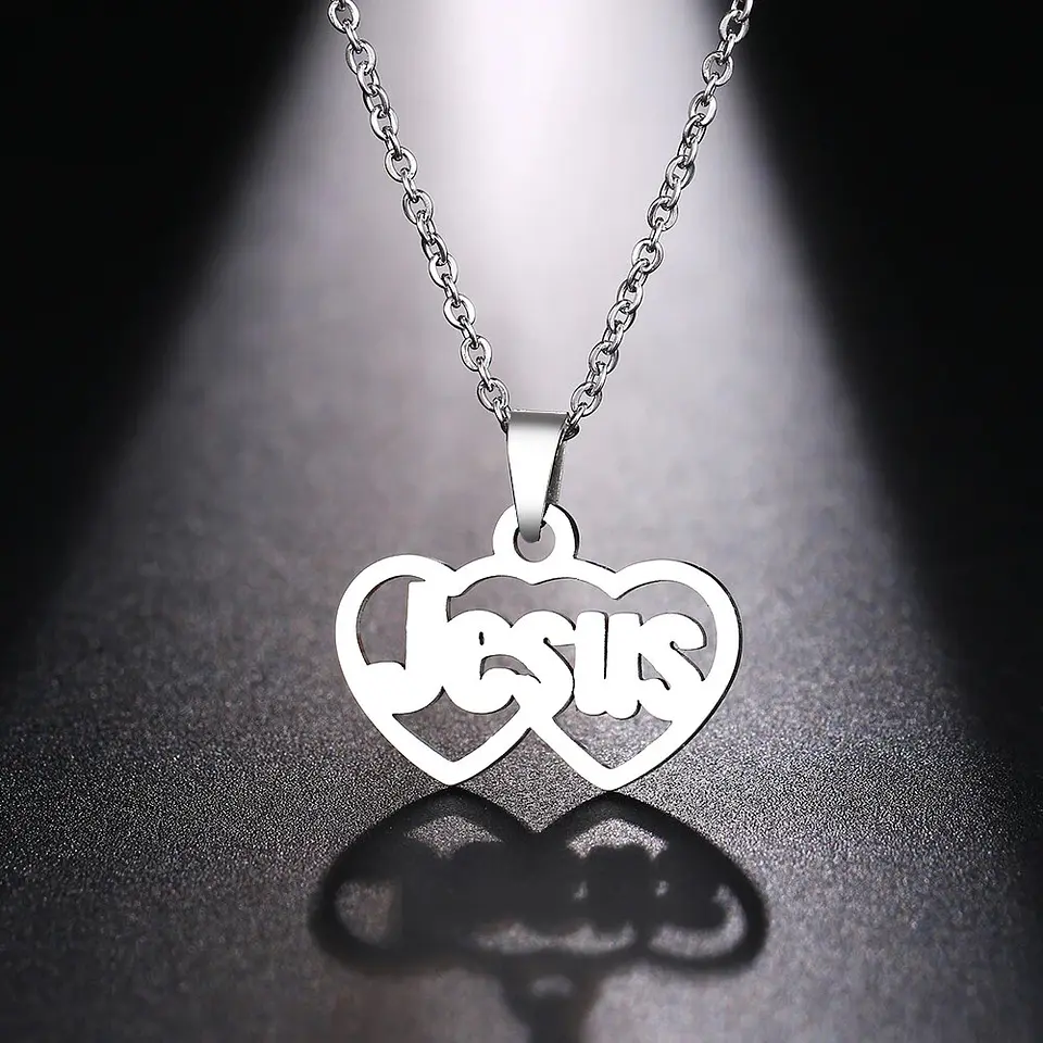 Collar Jesús Religión Acero Inoxidable Colgante Unisex 7