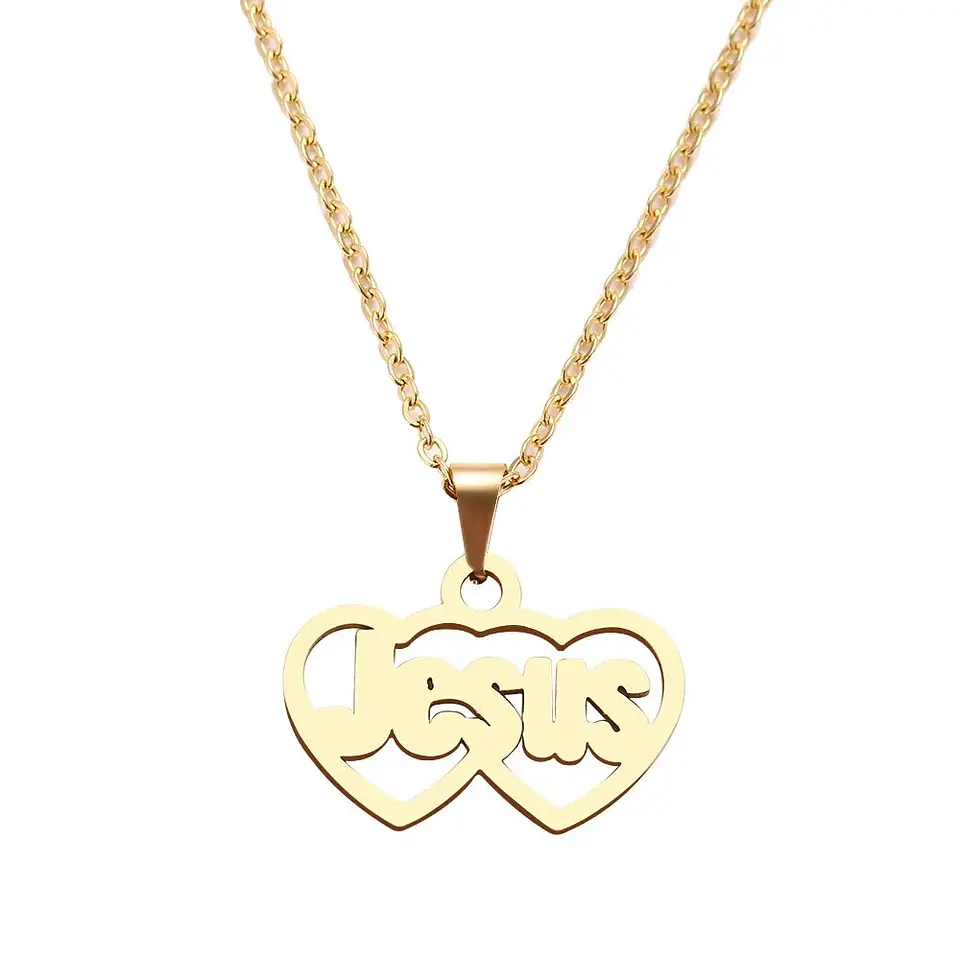 Collar Jesús Religión Acero Inoxidable Colgante Unisex 1