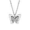 Collar Mariposa Brillante Acero Inoxidable Colgante 1