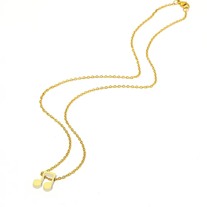 Collar Nota Musical Semicorchea Acero Inoxidable Colgante 4