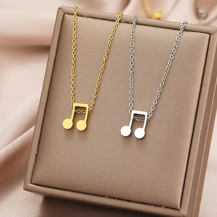 Collar Nota Musical Semicorchea Acero Inoxidable Colgante 5