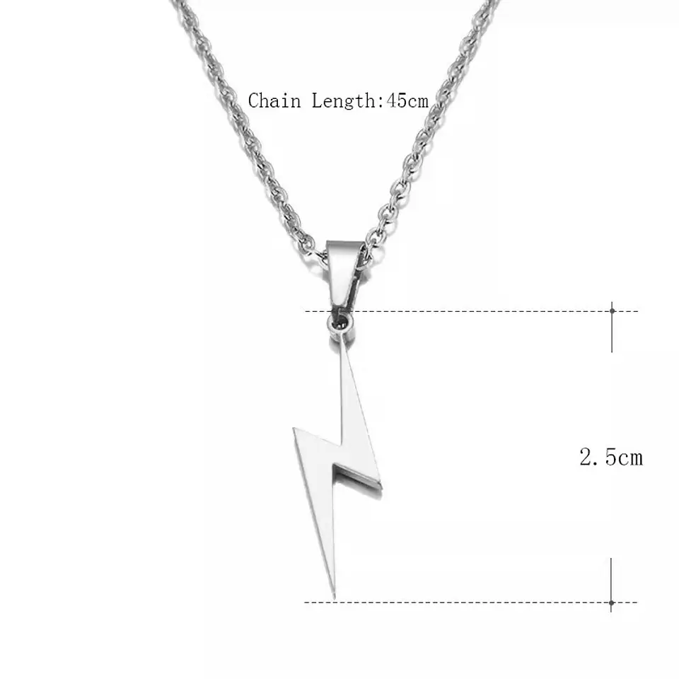 Collar Rayo Rayito Acero Inoxidable Colgante Unisex 3