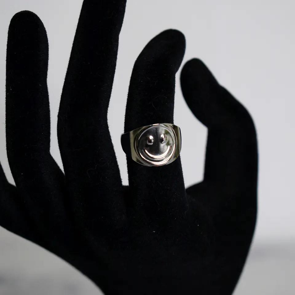 Anillo Sonrisa Smile Feliz Ajustable Acero Inoxidable Unisex 3