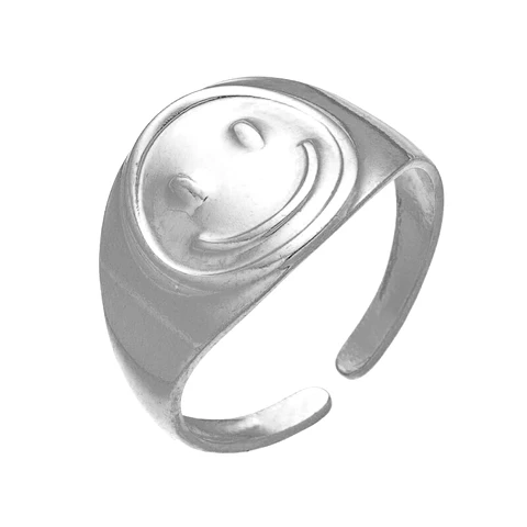 Anillo Sonrisa Smile Feliz Ajustable Acero Inoxidable Unisex