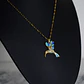 Collar Colibrí Azul Cadena En Acero Inoxidable - Bañado Oro 18k - Miniatura 2