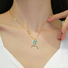 Collar Colibrí Azul Cadena En Acero Inoxidable - Bañado Oro 18k 5