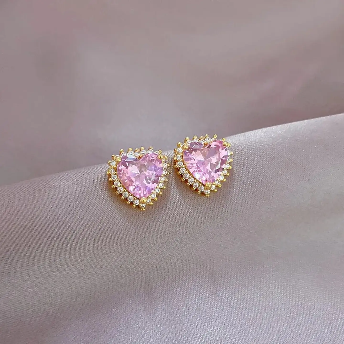 Set Collar + Aros Corazón Acero Inoxidable - Bañado Oro 18k 6