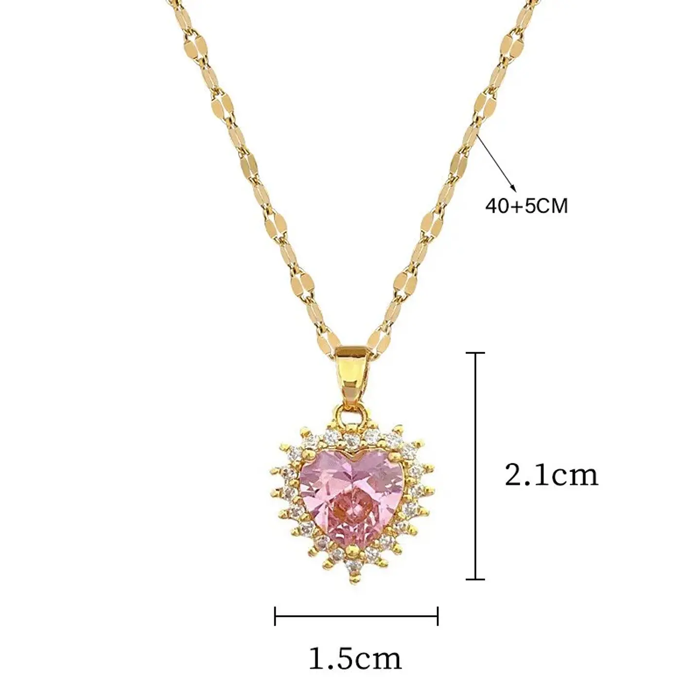 Set Collar + Aros Corazón Acero Inoxidable - Bañado Oro 18k 2