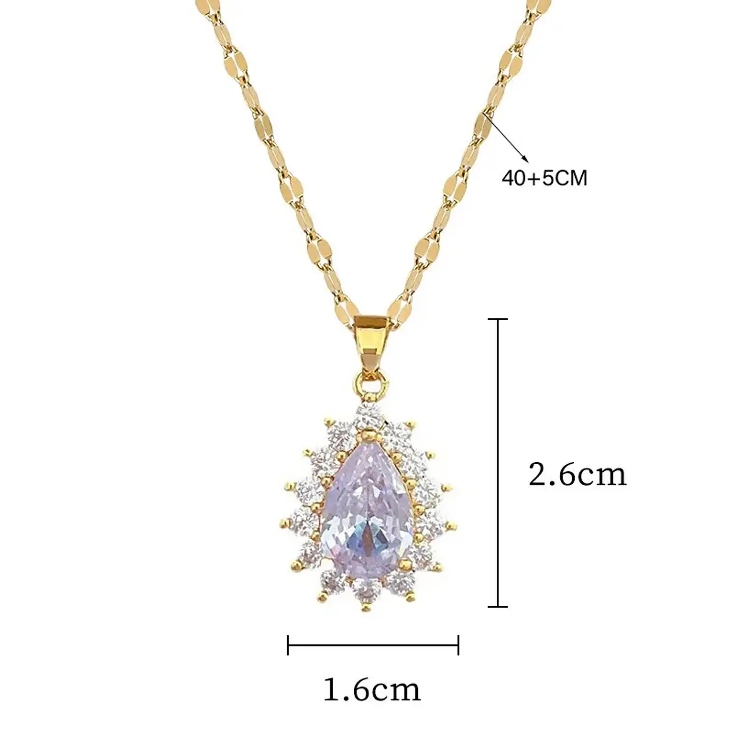 Set Collar + Aros De Gotas Acero Inoxidable - Bañado Oro 18k 2