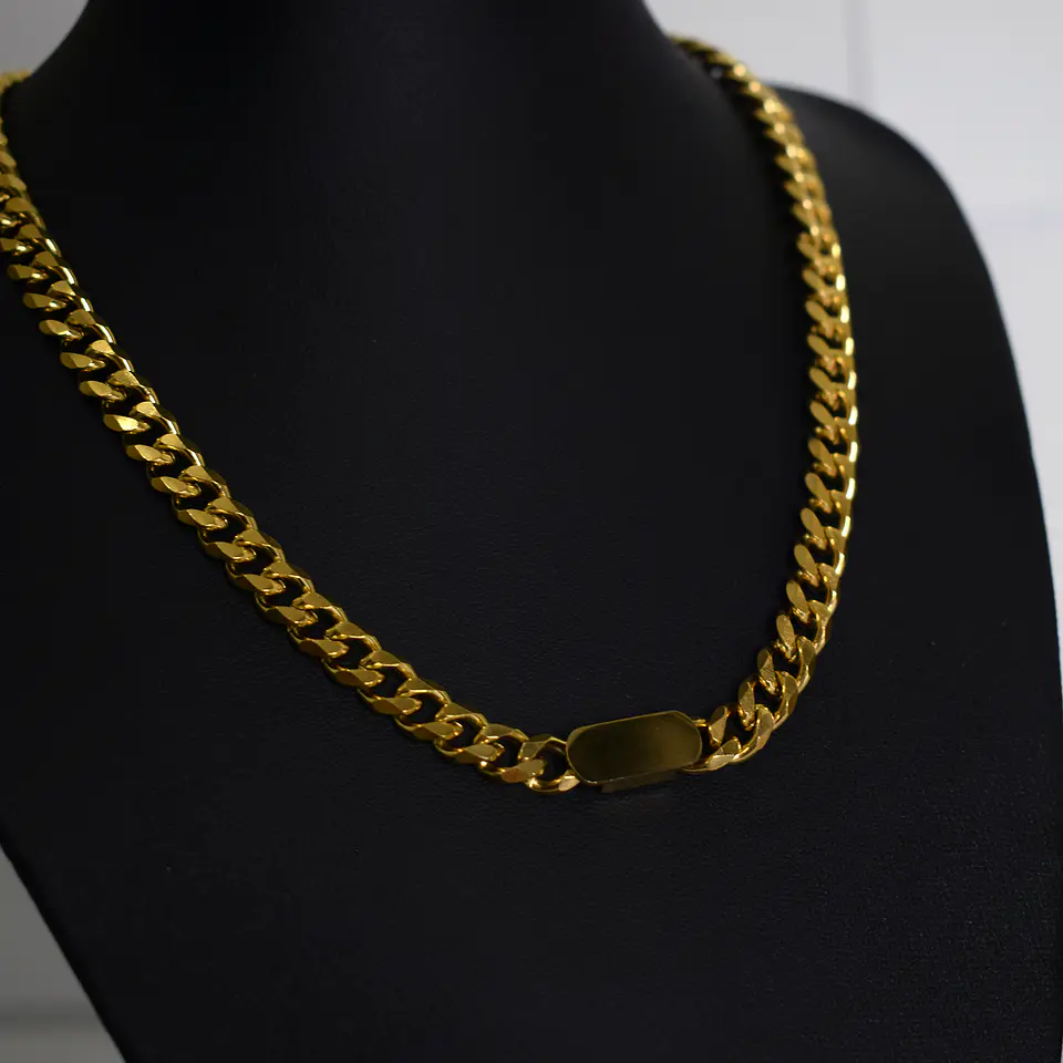 Set Cadena + Pulsera Grumet Acero Inoxidable 8mm Collar 3