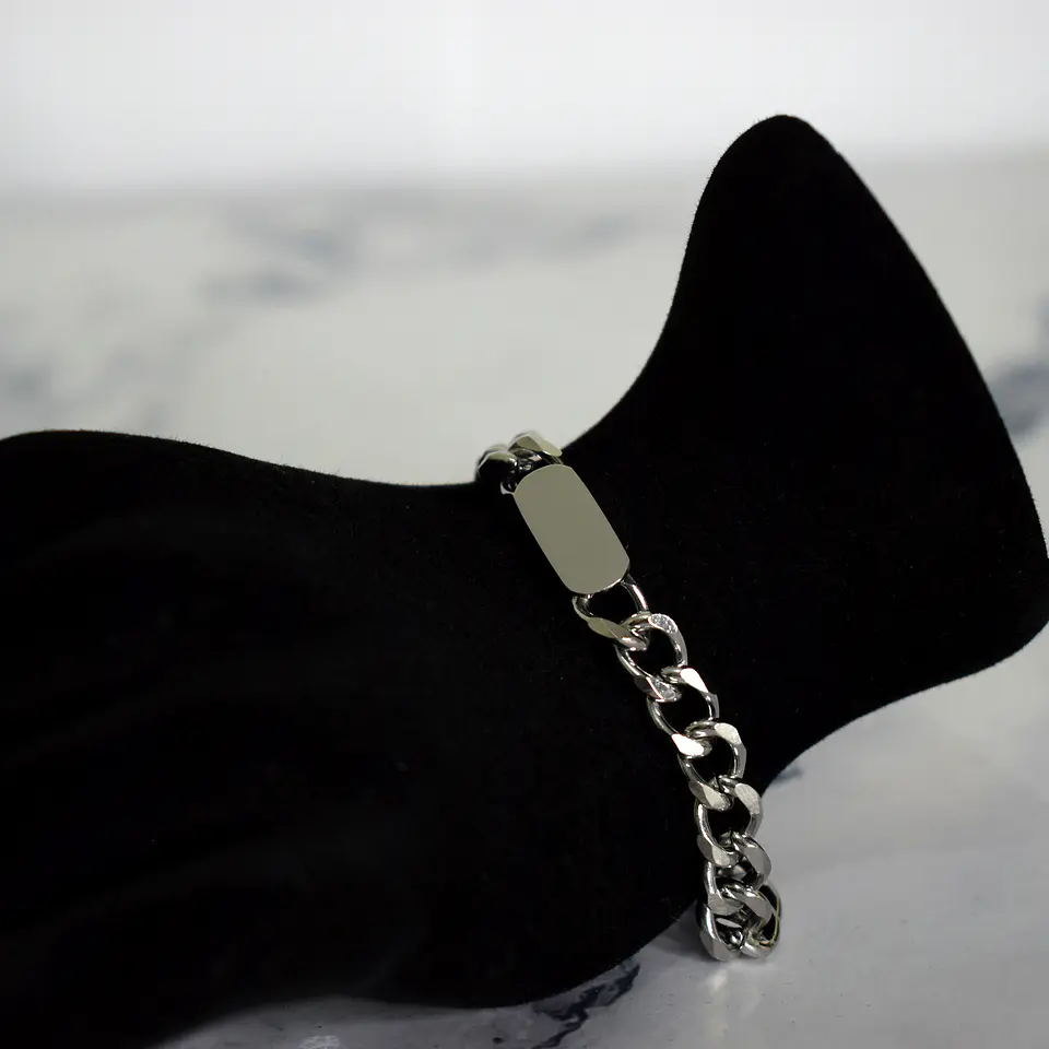 Set Cadena + Pulsera Grumet Acero Inoxidable 8mm Collar 6