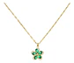 Collar Flor Circones Verde Acero Inoxidable - Bañado Oro 18k - Miniatura 1
