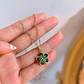 Collar Flor Circones Verde Acero Inoxidable - Bañado Oro 18k - Miniatura 2
