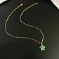 Collar Flor Circones Verde Acero Inoxidable - Bañado Oro 18k - Miniatura 3
