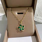 Collar Flor Circones Verde Acero Inoxidable - Bañado Oro 18k - Miniatura 5