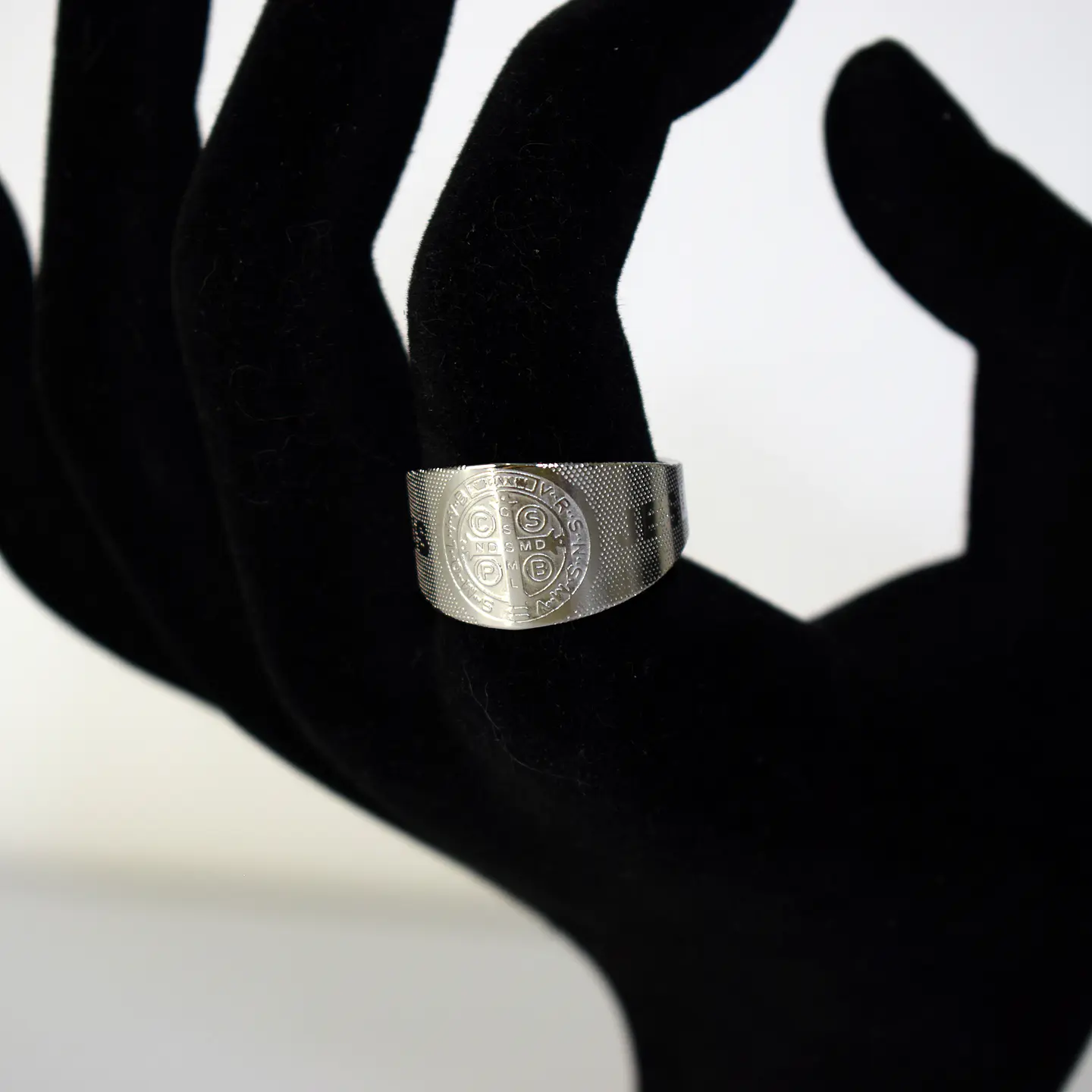 Anillo Ajustable Acero Inoxidable Religión Jesús Cruz 7