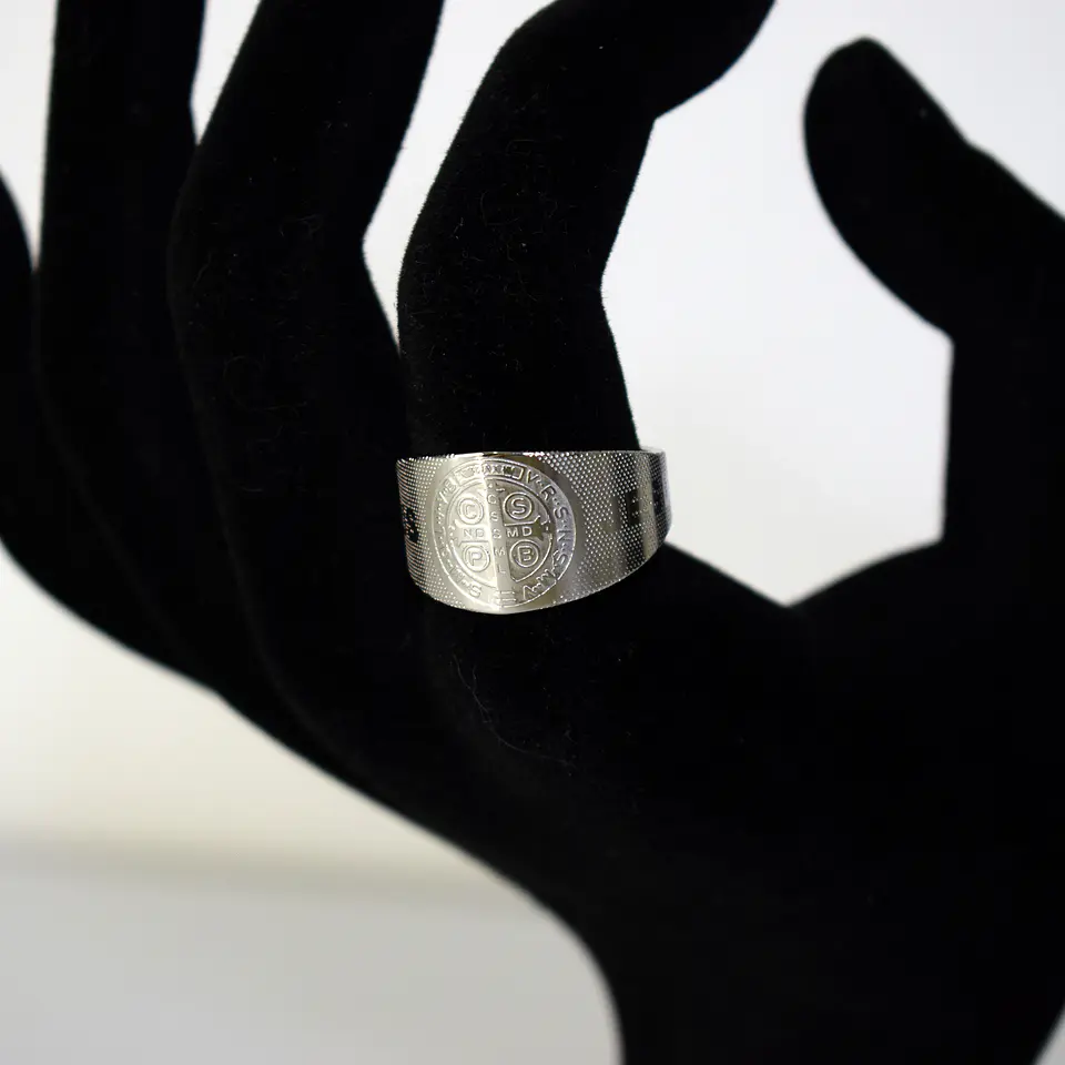 Anillo Ajustable Acero Inoxidable Religión Jesús Cruz 7