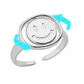 Anillo Ajustable Antiestrés Acero Inoxidable Smile Feliz Triste - Miniatura 1