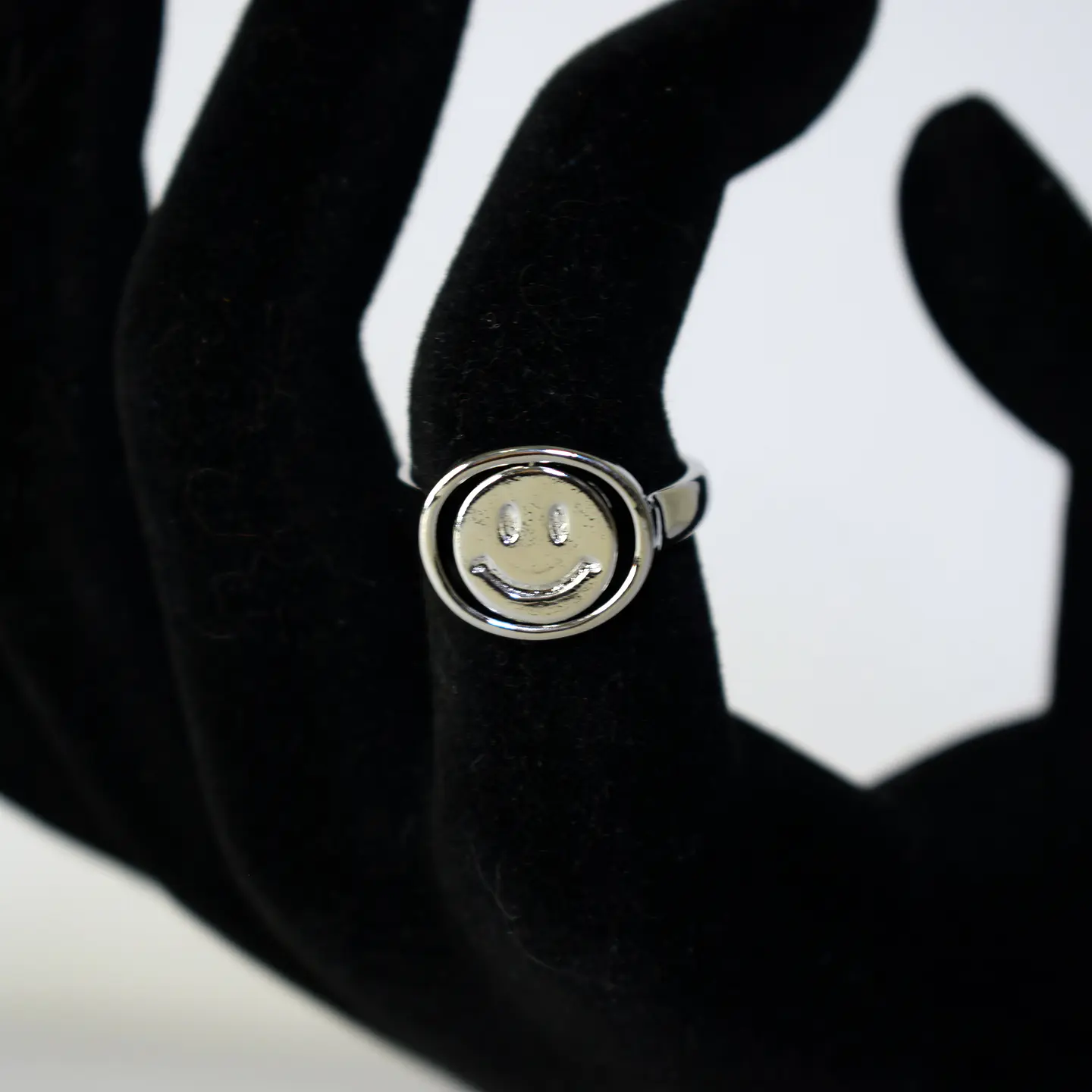 Anillo Ajustable Antiestrés Acero Inoxidable Smile Feliz Triste 8