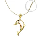 Collar Delfín Cadena Plata Fina 925 Baño De Oro 18k Mujer - Miniatura 1