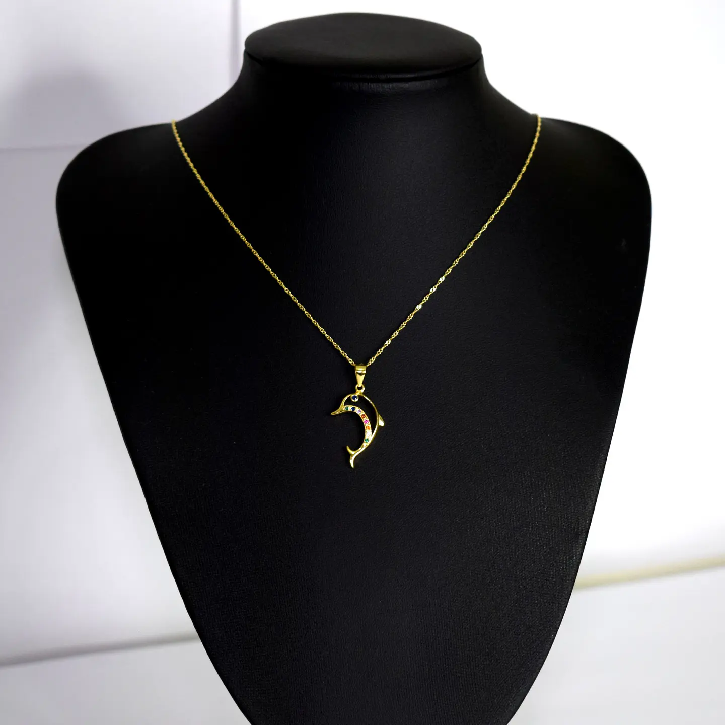 Collar Delfín Cadena Plata Fina 925 Baño De Oro 18k Mujer 3