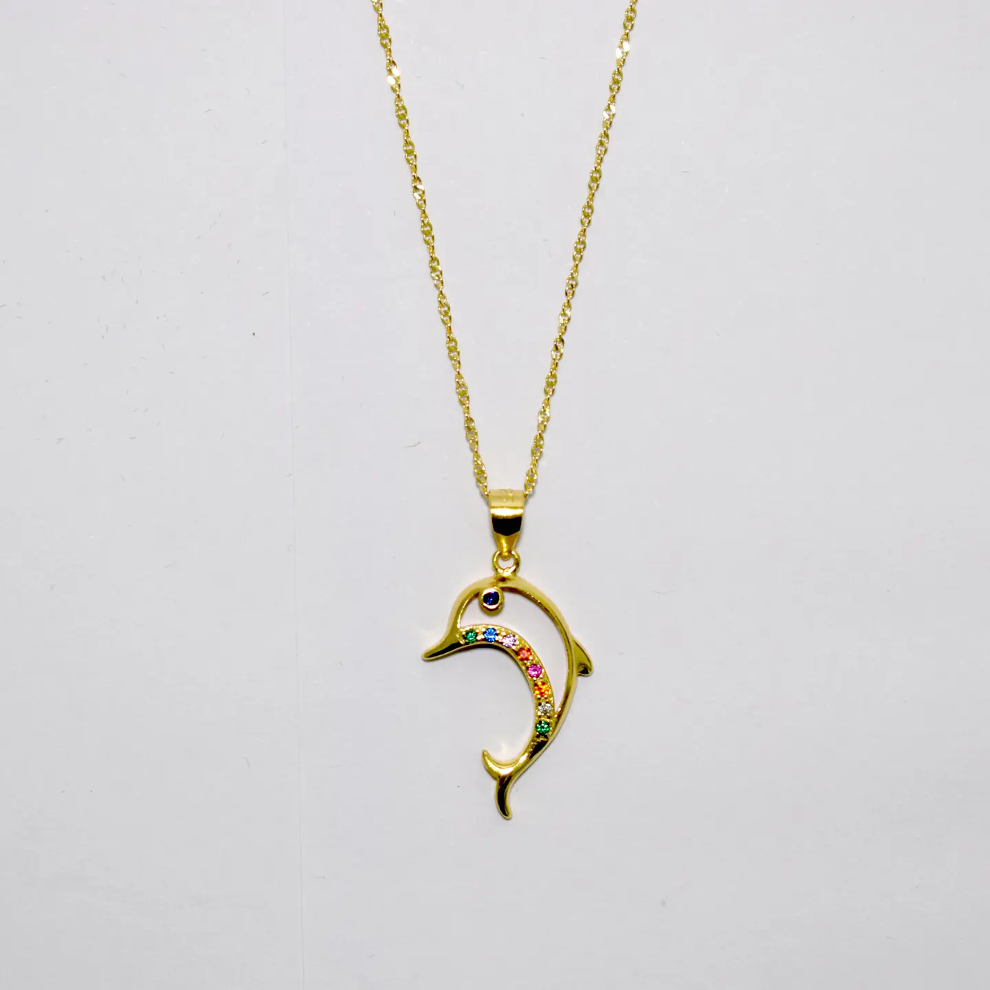 Collar Delfín Cadena Plata Fina 925 Baño De Oro 18k Mujer 4