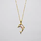 Collar Delfín Cadena Plata Fina 925 Baño De Oro 18k Mujer - Miniatura 4