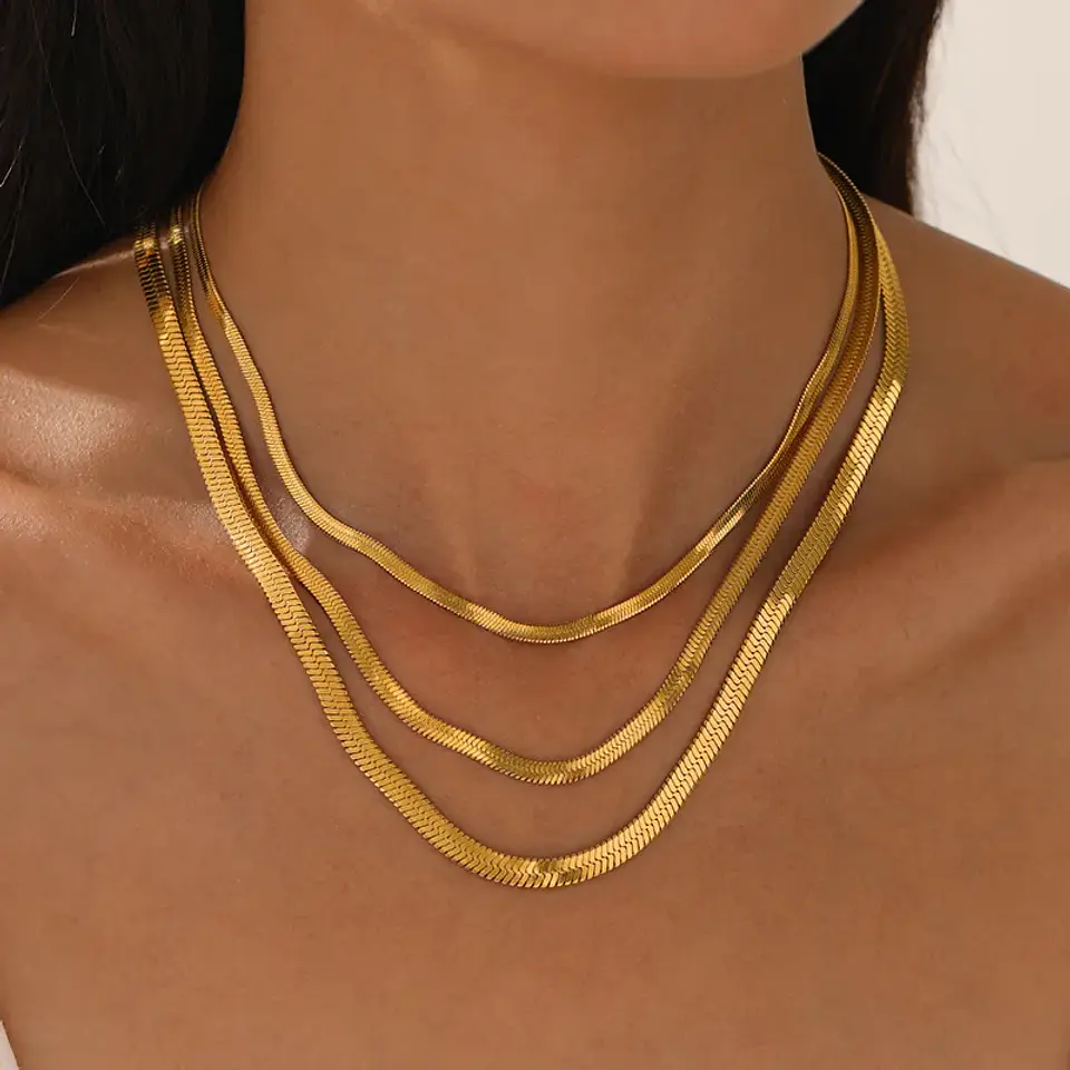 Gargantilla Choker Acero Quirúrgico Serpiente Unisex Dorado 5
