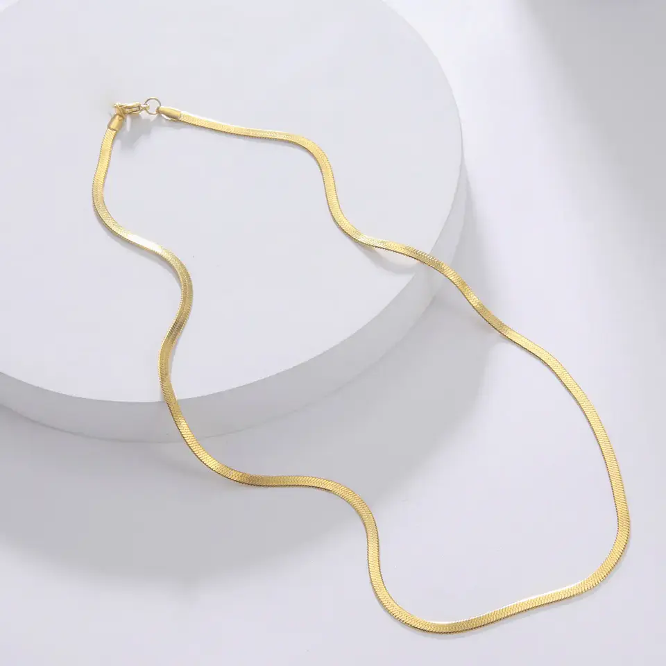 Gargantilla Choker Acero Quirúrgico Serpiente Unisex Dorado 7