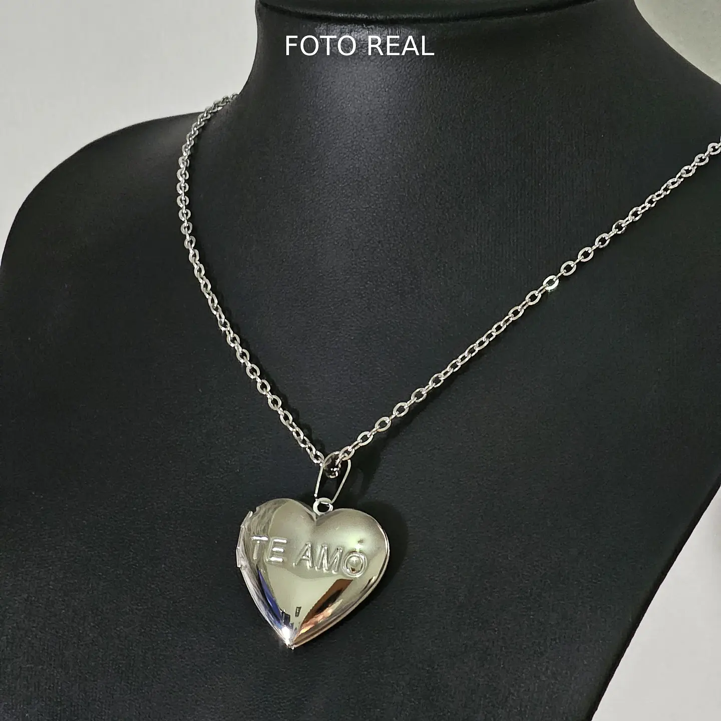 Collar Relicario Corazón Love Guardapelo En Acero Inoxidable 6