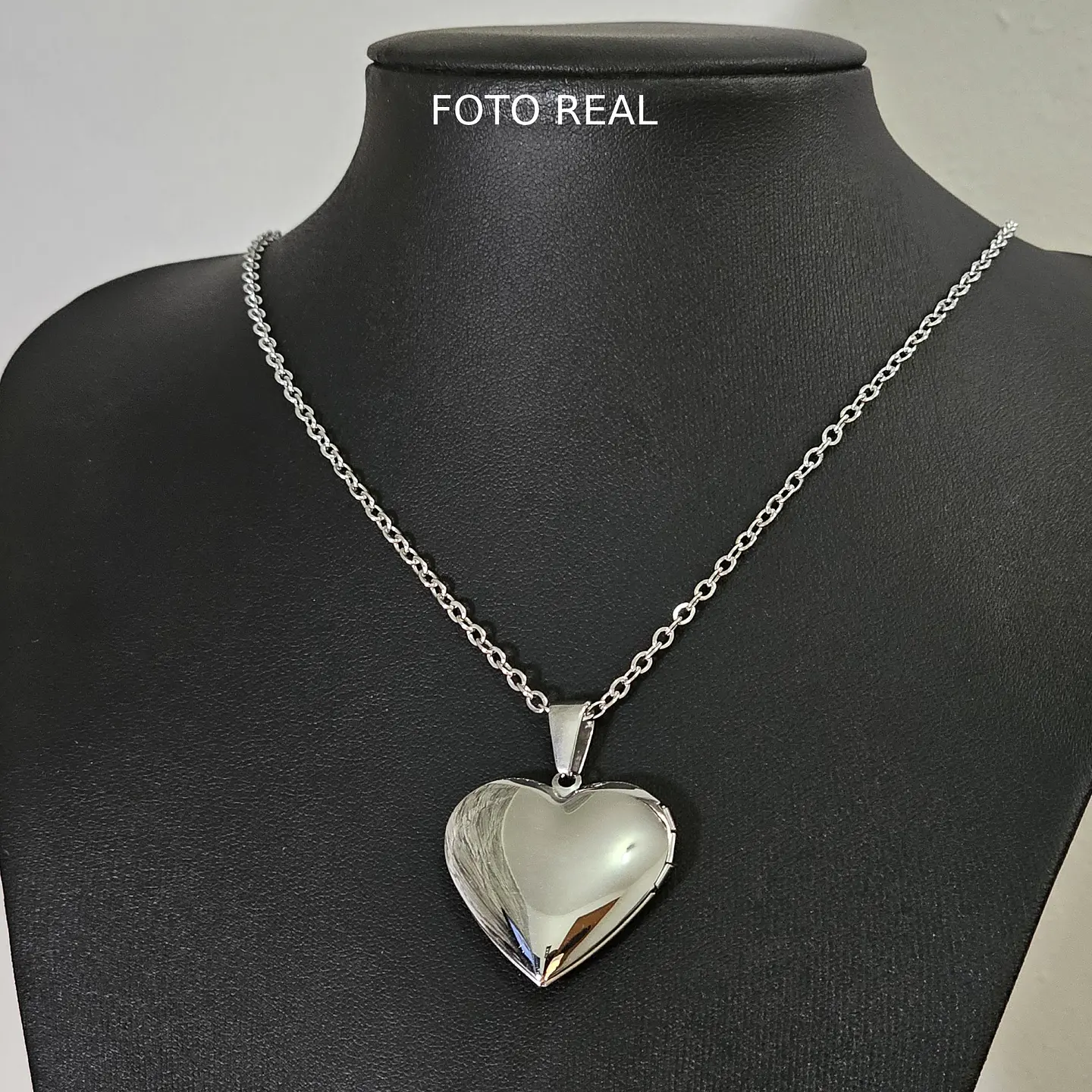 Collar Relicario Corazón Love Guardapelo En Acero Inoxidable 7